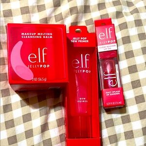 NWB - LIMITED EDITION E.L.F. & JELLYPOP COLLAB!! Cleans balm, primer & lip oil 🍉